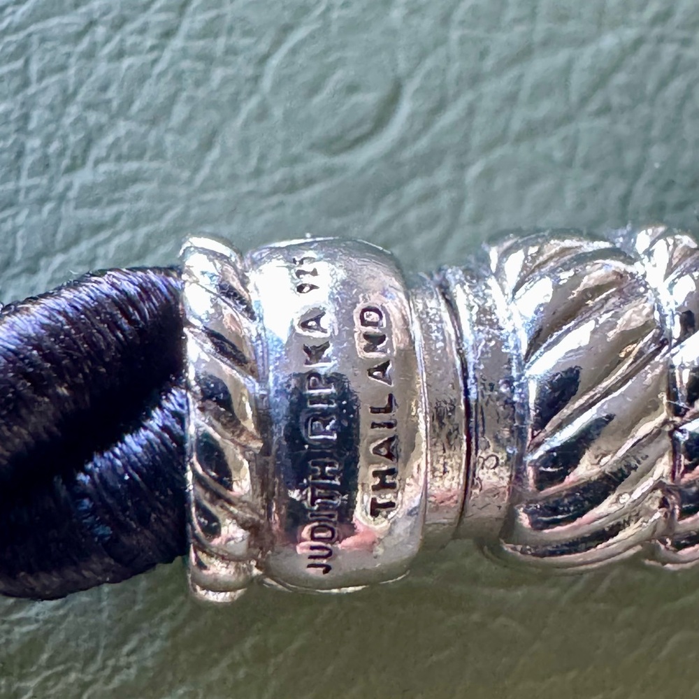 Judith Ripka Black Silk Cord With Magnetic Closure NEW - Picture 3 of 7